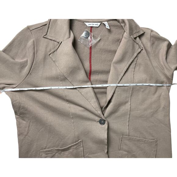 QVC Peace Love World French Terry Blazer Back Stitch Detail MUSHROOM NWT SIZE L - Picture 7 of 7